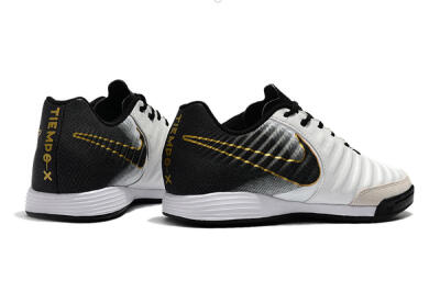 Men's Nike Tiempo Ligera 4 IC Indoor & Futsal Low-Tops Football Shoes - White/Black/Gold