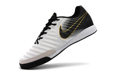 Men's Nike Tiempo Ligera 4 IC Indoor & Futsal Low-Tops Football Shoes - White/Black/Gold