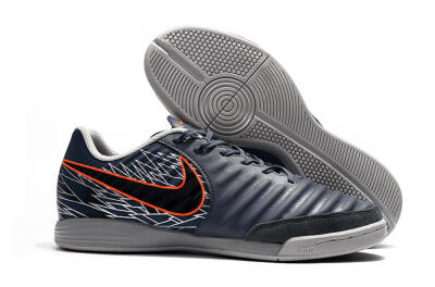 Men's Nike Tiempo Ligera 4 IC Indoor & Futsal Low-Tops Football Shoes - Grey/Red/Black