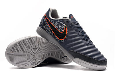 Men's Nike Tiempo Ligera 4 IC Indoor & Futsal Low-Tops Football Shoes - Grey/Red/Black