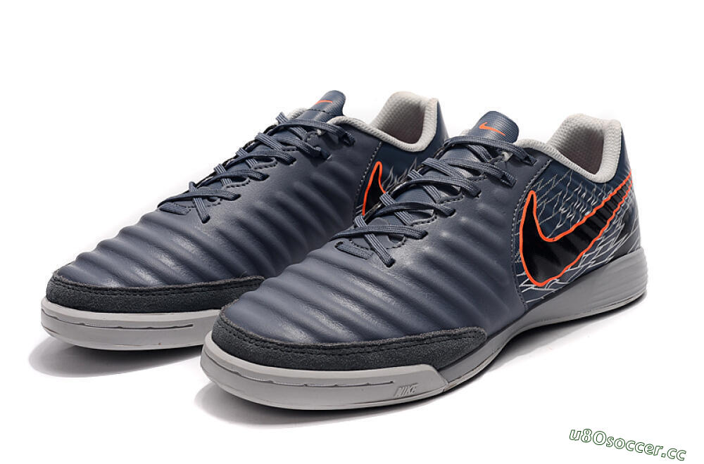 Men's Nike Tiempo Ligera 4 IC Indoor & Futsal Low-Tops Football Shoes - Grey/Red/Black 5