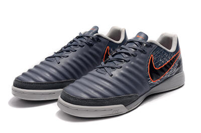 Men's Nike Tiempo Ligera 4 IC Indoor & Futsal Low-Tops Football Shoes - Grey/Red/Black