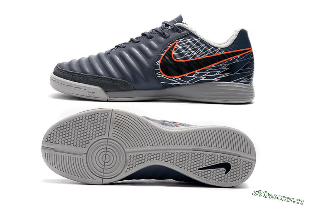 Men's Nike Tiempo Ligera 4 IC Indoor & Futsal Low-Tops Football Shoes - Grey/Red/Black 1