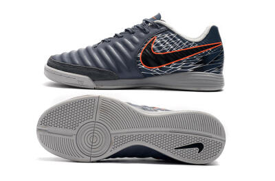 Men's Nike Tiempo Ligera 4 IC Indoor & Futsal Low-Tops Football Shoes - Grey/Red/Black