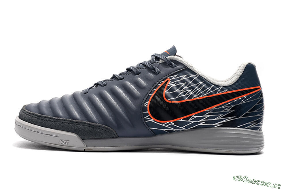 Men's Nike Tiempo Ligera 4 IC Indoor & Futsal Low-Tops Football Shoes - Grey/Red/Black 0