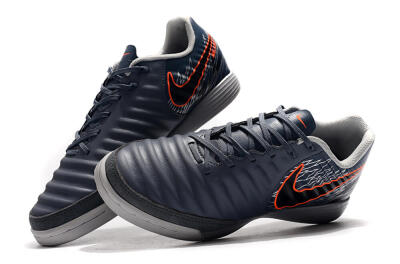 Men's Nike Tiempo Ligera 4 IC Indoor & Futsal Low-Tops Football Shoes - Grey/Red/Black