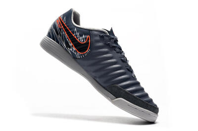 Men's Nike Tiempo Ligera 4 IC Indoor & Futsal Low-Tops Football Shoes - Grey/Red/Black