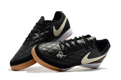 Men's Nike Tiempo Ligera 4 10R IC Indoor & Futsal Low-Tops Football Shoes - Black/Beige/Brown