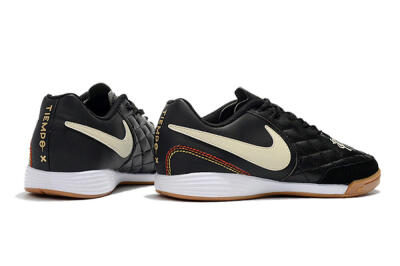 Men's Nike Tiempo Ligera 4 10R IC Indoor & Futsal Low-Tops Football Shoes - Black/Beige/Brown