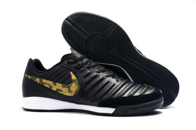 Men's Nike Tiempo Ligera 4 IC Indoor & Futsal Low-Tops Football Shoes - Black/Gold/White