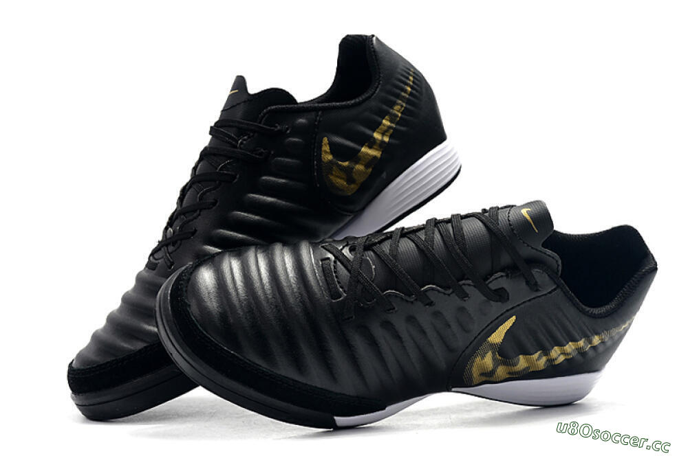 Men's Nike Tiempo Ligera 4 IC Indoor & Futsal Low-Tops Football Shoes - Black/Gold/White 6
