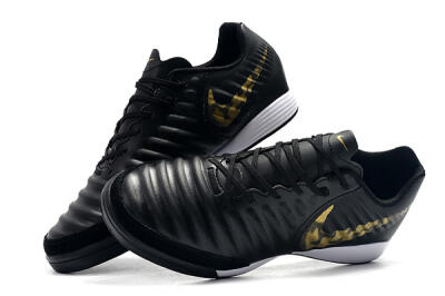 Men's Nike Tiempo Ligera 4 IC Indoor & Futsal Low-Tops Football Shoes - Black/Gold/White
