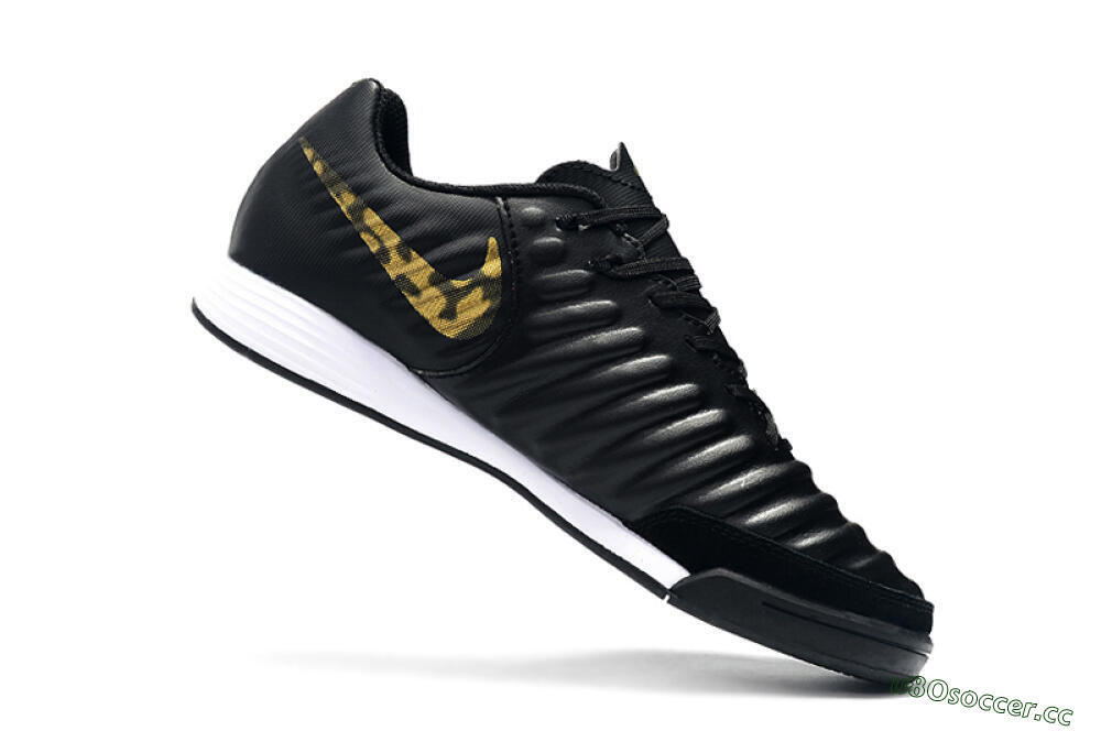 Men's Nike Tiempo Ligera 4 IC Indoor & Futsal Low-Tops Football Shoes - Black/Gold/White 7