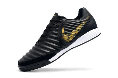 Men's Nike Tiempo Ligera 4 IC Indoor & Futsal Low-Tops Football Shoes - Black/Gold/White