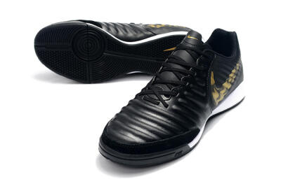Men's Nike Tiempo Ligera 4 IC Indoor & Futsal Low-Tops Football Shoes - Black/Gold/White