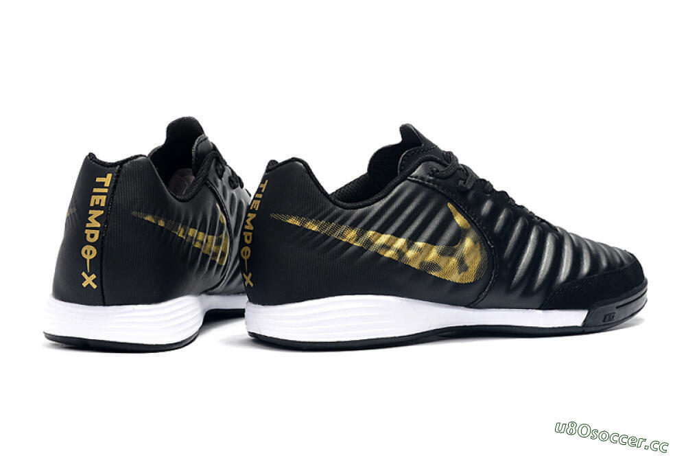 Men's Nike Tiempo Ligera 4 IC Indoor & Futsal Low-Tops Football Shoes - Black/Gold/White 9