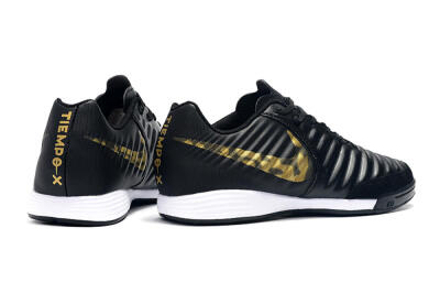 Men's Nike Tiempo Ligera 4 IC Indoor & Futsal Low-Tops Football Shoes - Black/Gold/White