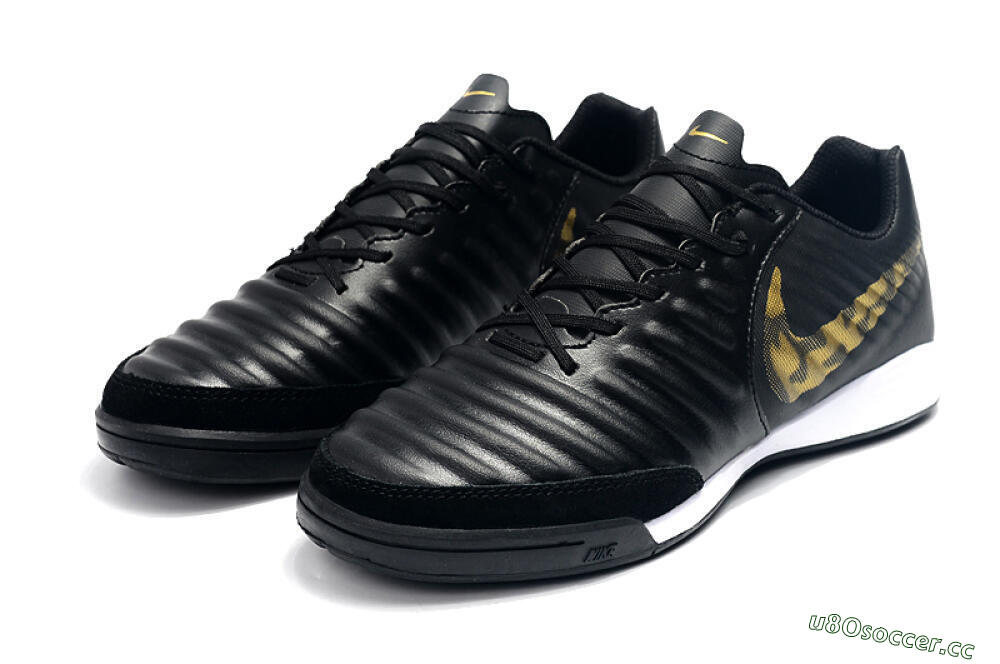 Men's Nike Tiempo Ligera 4 IC Indoor & Futsal Low-Tops Football Shoes - Black/Gold/White 5
