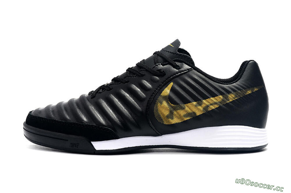 Men's Nike Tiempo Ligera 4 IC Indoor & Futsal Low-Tops Football Shoes - Black/Gold/White 0