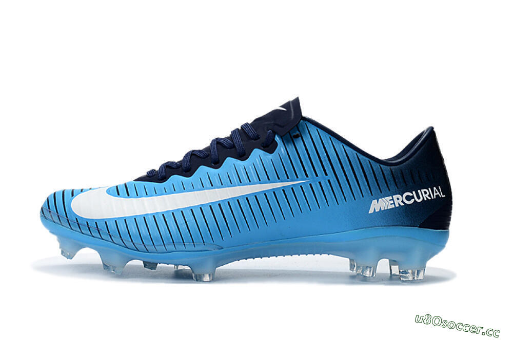 Men's Nike Mercurial Vapor 11 FG Firm Ground Low-Tops Football Boots - Blue/White/Black 0