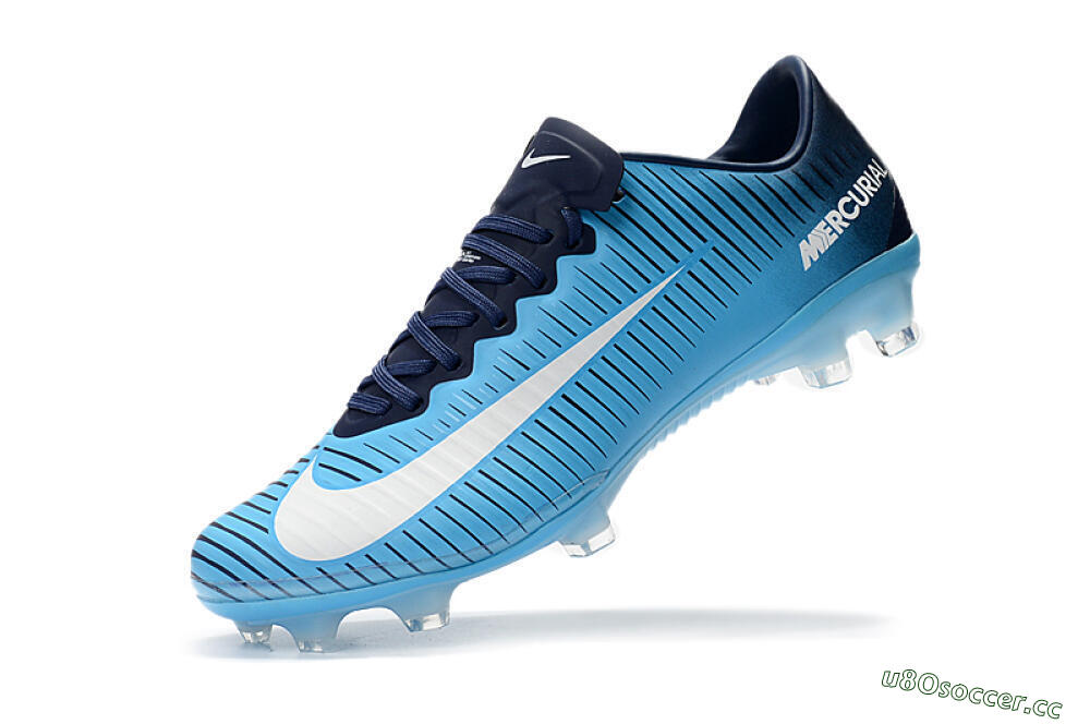 Men's Nike Mercurial Vapor 11 FG Firm Ground Low-Tops Football Boots - Blue/White/Black 8