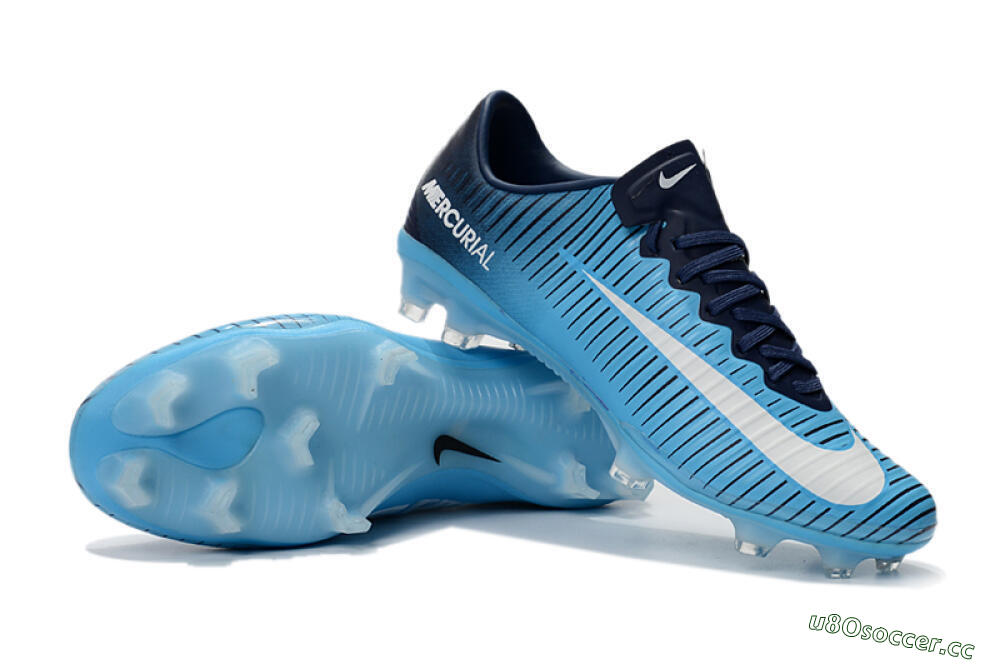 Men's Nike Mercurial Vapor 11 FG Firm Ground Low-Tops Football Boots - Blue/White/Black 4