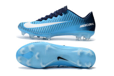 Men's Nike Mercurial Vapor 11 FG Firm Ground Low-Tops Football Boots - Blue/White/Black