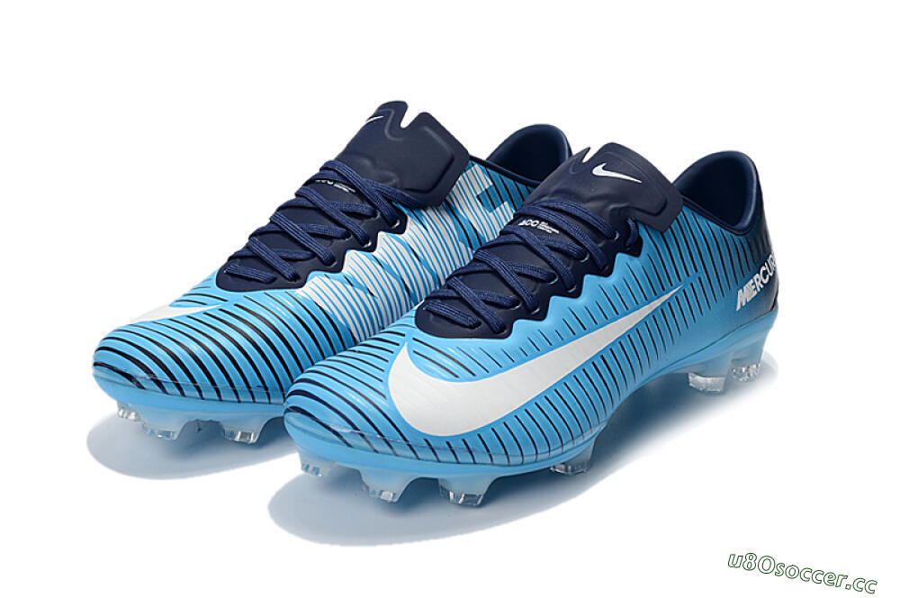 Men's Nike Mercurial Vapor 11 FG Firm Ground Low-Tops Football Boots - Blue/White/Black 5