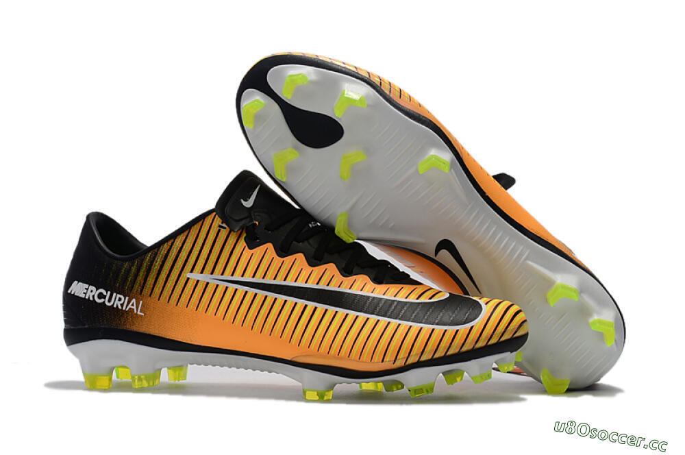 Men's Nike Mercurial Vapor 11 FG Firm Ground Low-Tops Football Boots - Orange/Black/White 2