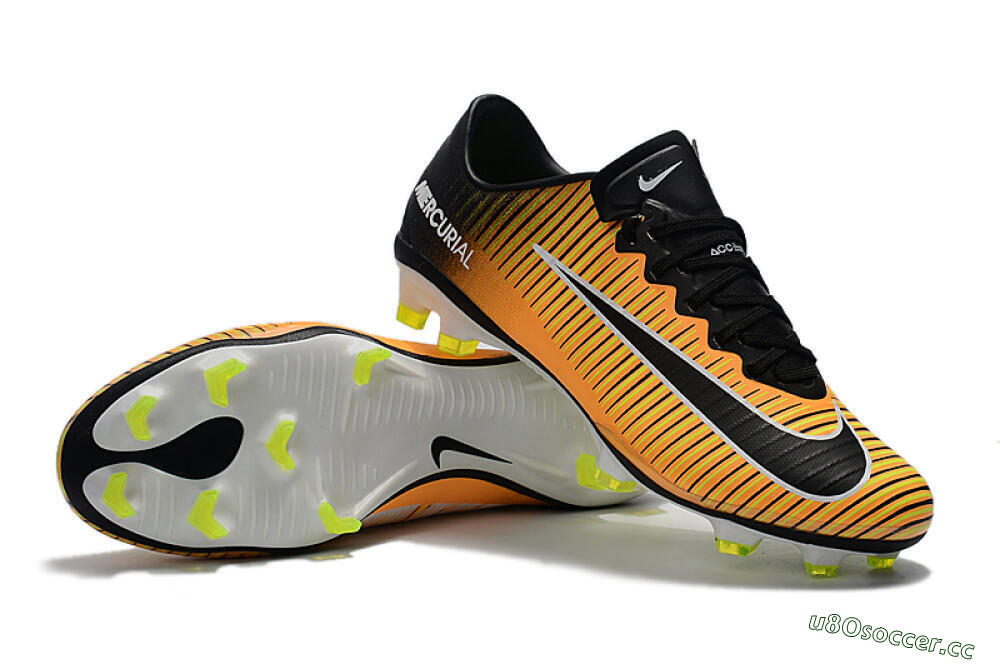 Men's Nike Mercurial Vapor 11 FG Firm Ground Low-Tops Football Boots - Orange/Black/White 4