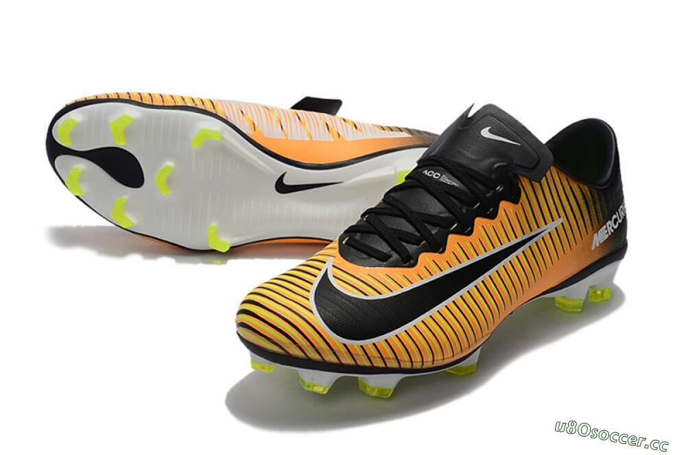 Men's Nike Mercurial Vapor 11 FG Firm Ground Low-Tops Football Boots - Orange/Black/White 3