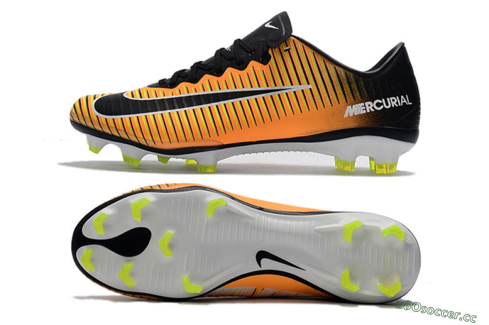 Men's Nike Mercurial Vapor 11 FG Firm Ground Low-Tops Football Boots - Orange/Black/White 1