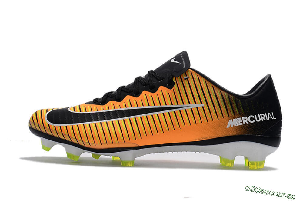 Men's Nike Mercurial Vapor 11 FG Firm Ground Low-Tops Football Boots - Orange/Black/White 0