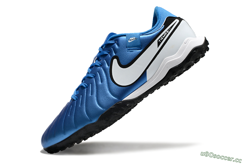 Men's Nike Tiempo Legend 10 Academy TF Artificial Turf Low-Tops Football Shoes - Blue/White/Black 5