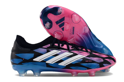 Men's Adidas Copa Pure 2 FG Firm Ground Low-Tops Football Boots - Black/Pink/Blue