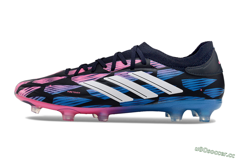 Men's Adidas Copa Pure 2 FG Firm Ground Low-Tops Football Boots - Black/Pink/Blue 0