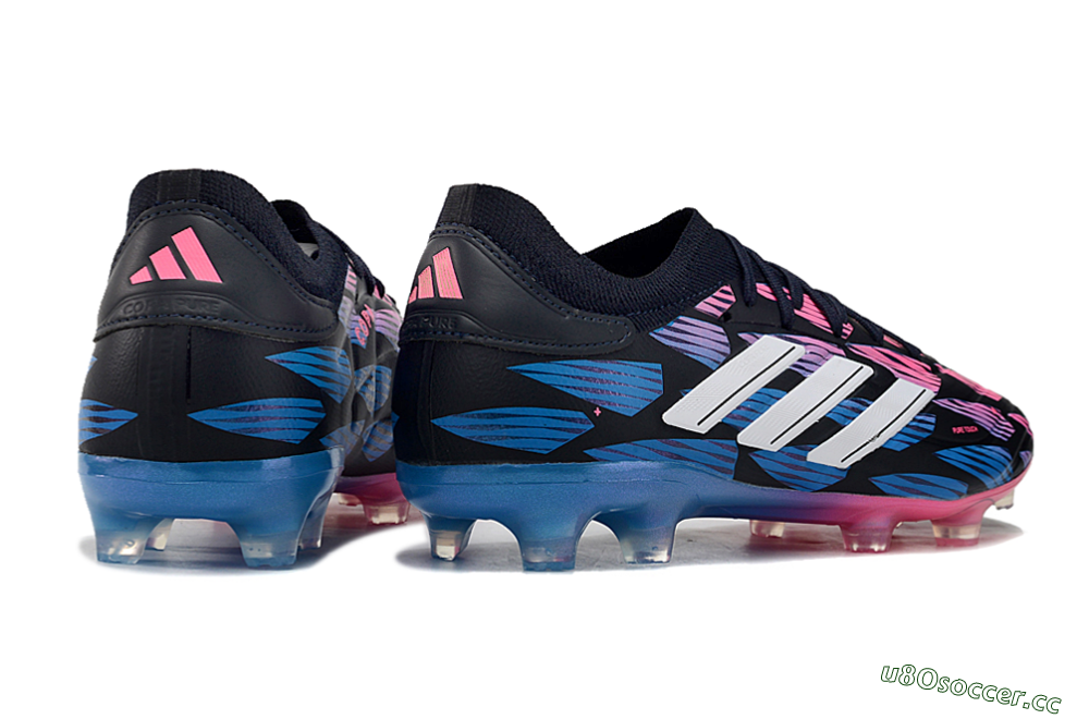 Men's Adidas Copa Pure 2 FG Firm Ground Low-Tops Football Boots - Black/Pink/Blue 6