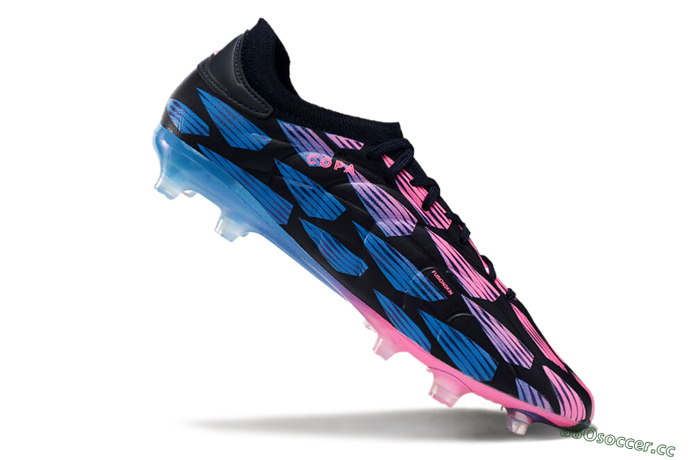Men's Adidas Copa Pure 2 FG Firm Ground Low-Tops Football Boots - Black/Pink/Blue 4