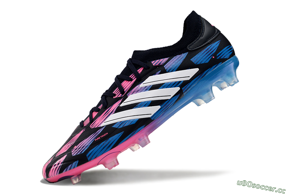 Men's Adidas Copa Pure 2 FG Firm Ground Low-Tops Football Boots - Black/Pink/Blue 5