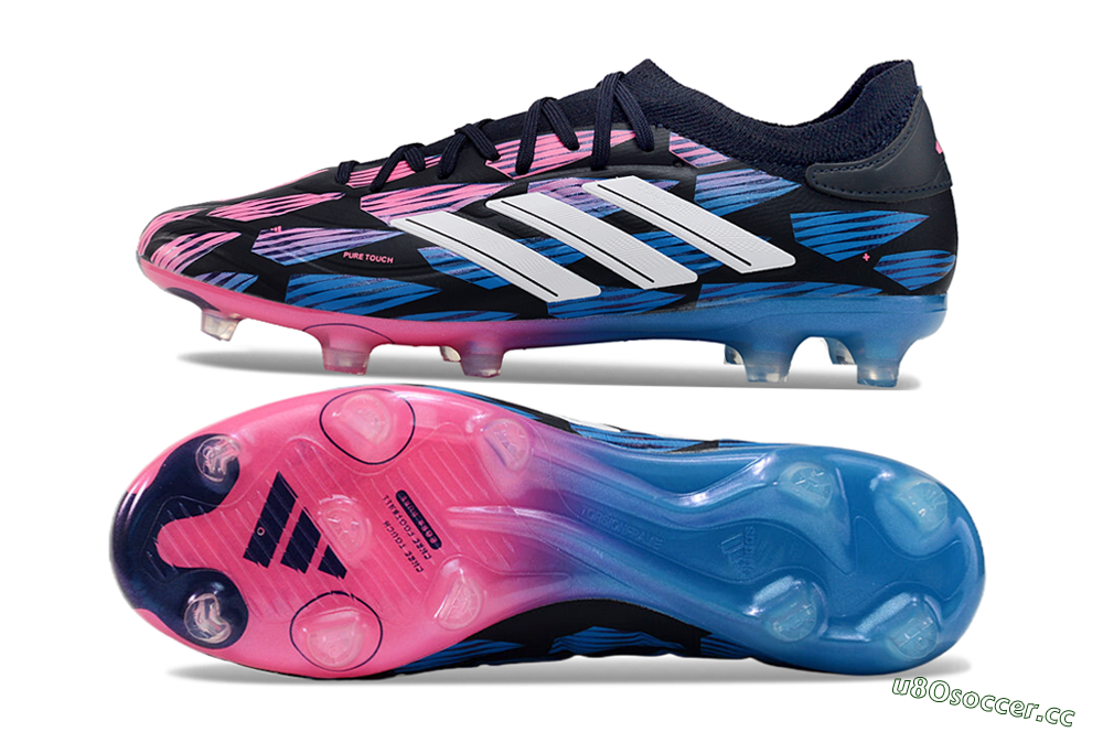Men's Adidas Copa Pure 2 FG Firm Ground Low-Tops Football Boots - Black/Pink/Blue 1
