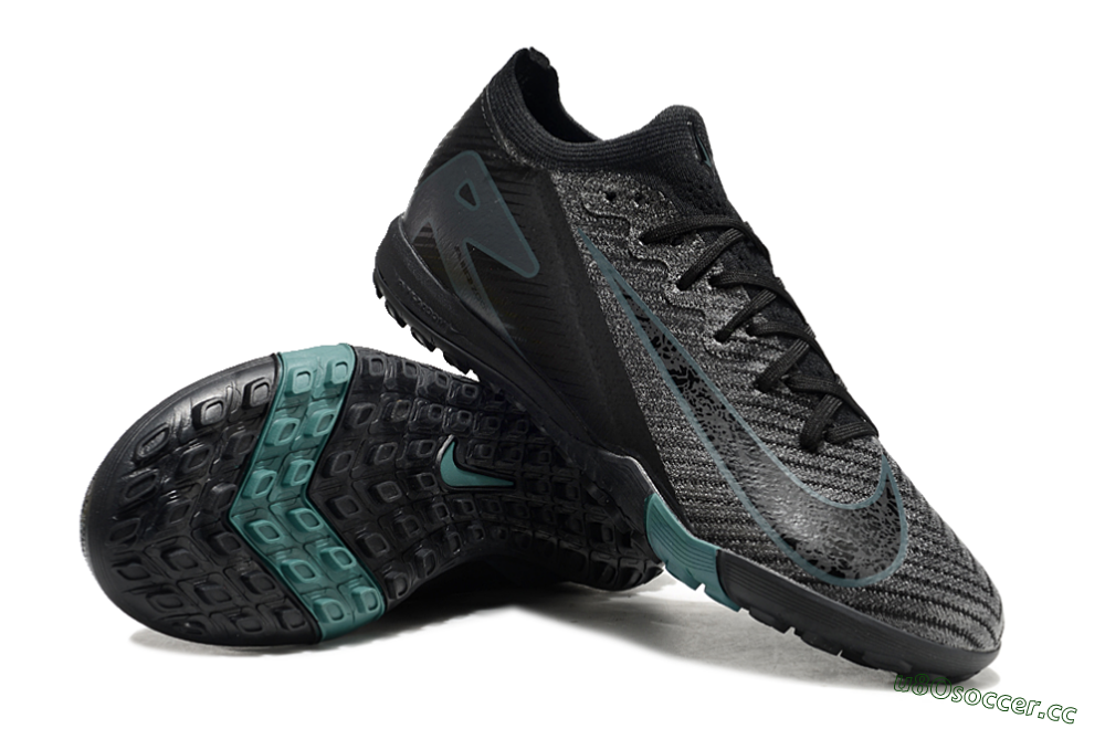Unisex Nike Air Zoom Mercurial Vapor 16 Elite TF Artificial Turf Low-Tops Football Shoes - Black/Blue/Grey 3