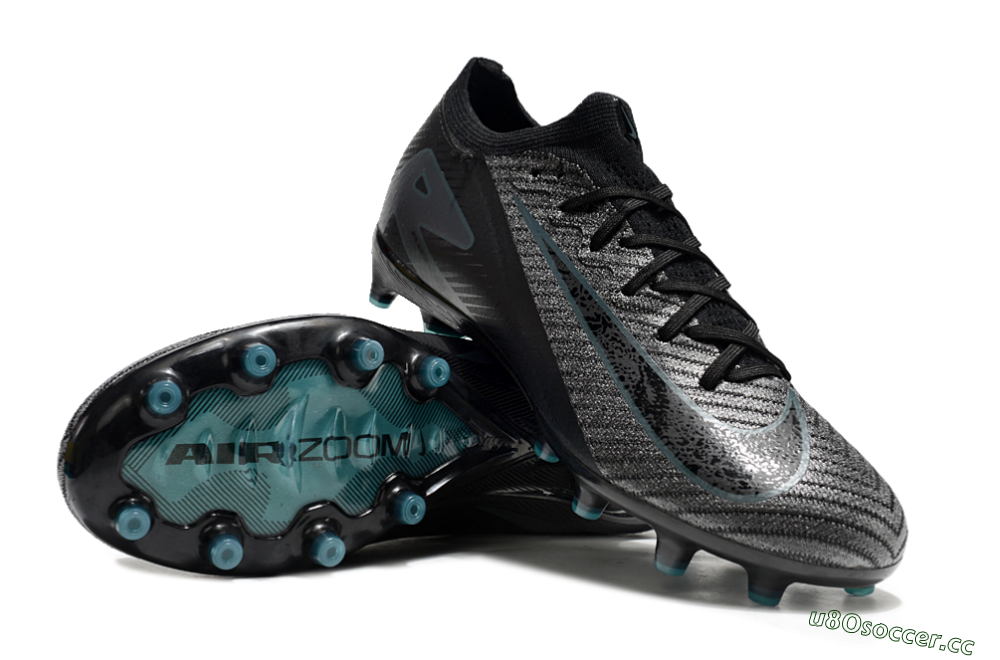 Unisex Nike Air Zoom Mercurial Vapor 16 Elite AG Artificial Grass Low-Tops Football Boots - Black/Grey/Blue 3