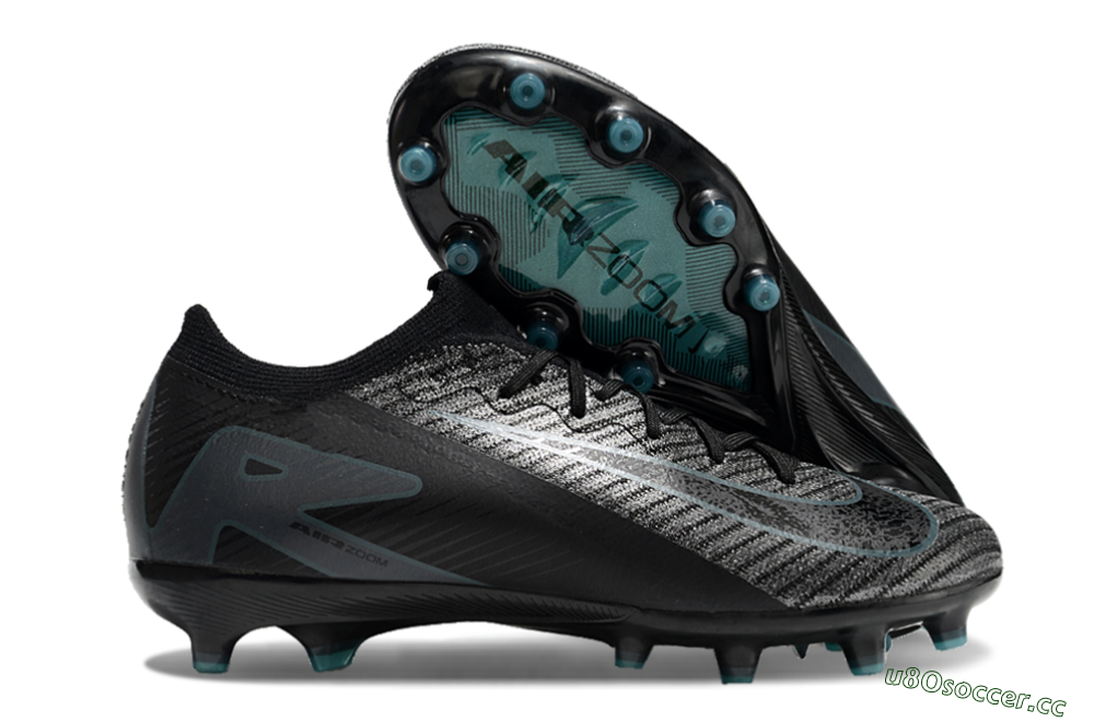 Unisex Nike Air Zoom Mercurial Vapor 16 Elite AG Artificial Grass Low-Tops Football Boots - Black/Grey/Blue 2