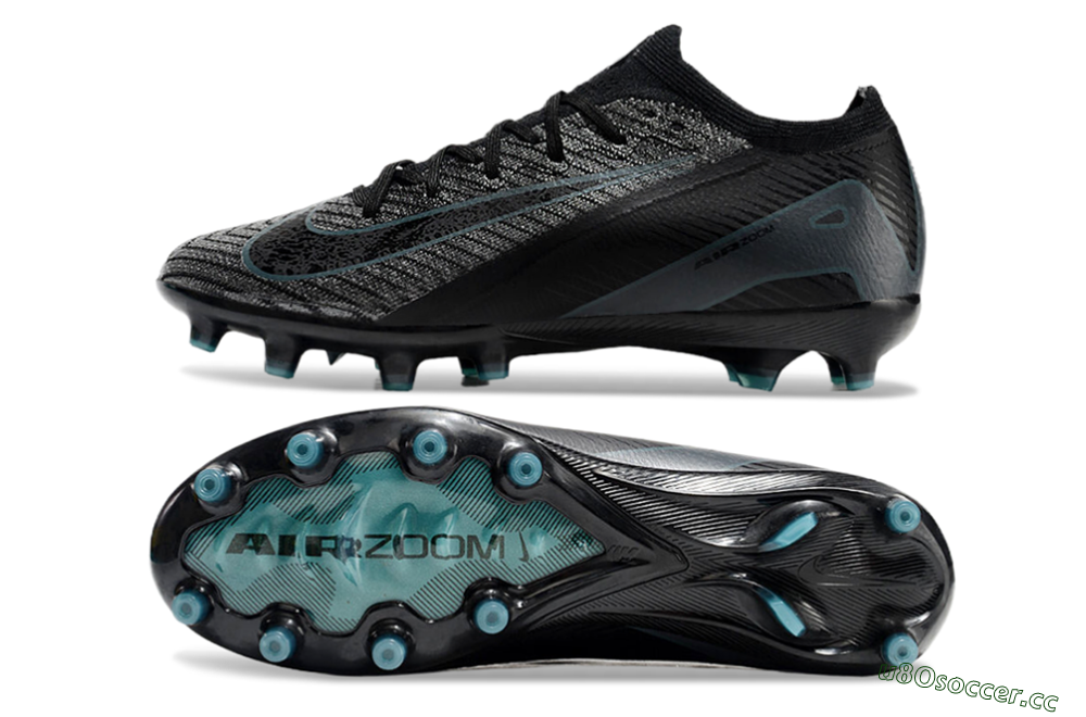 Unisex Nike Air Zoom Mercurial Vapor 16 Elite AG Artificial Grass Low-Tops Football Boots - Black/Grey/Blue 1