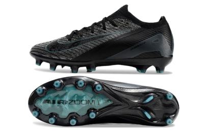 Unisex Nike Air Zoom Mercurial Vapor 16 Elite AG Artificial Grass Low-Tops Football Boots - Black/Grey/Blue