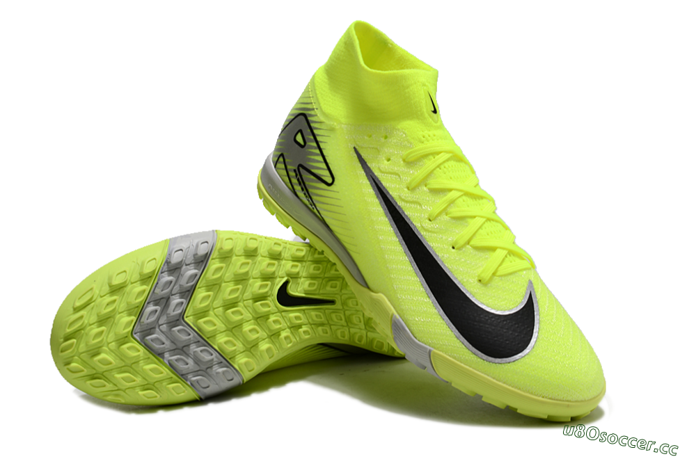 Unisex Nike Air Zoom Mercurial Superfly 10 Elite TF Artificial Turf High-Tops Football Shoes - Yellow/Silver/Black 3
