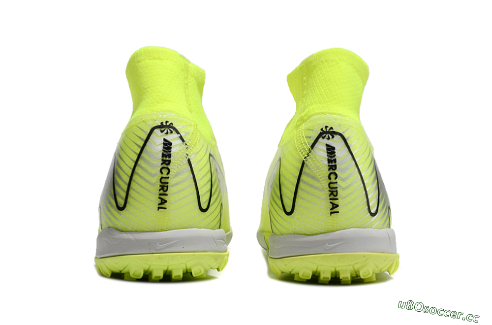Unisex Nike Air Zoom Mercurial Superfly 10 Elite TF Artificial Turf High-Tops Football Shoes - Yellow/Silver/Black 4