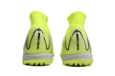 Unisex Nike Air Zoom Mercurial Superfly 10 Elite TF Artificial Turf High-Tops Football Shoes - Yellow/Silver/Black