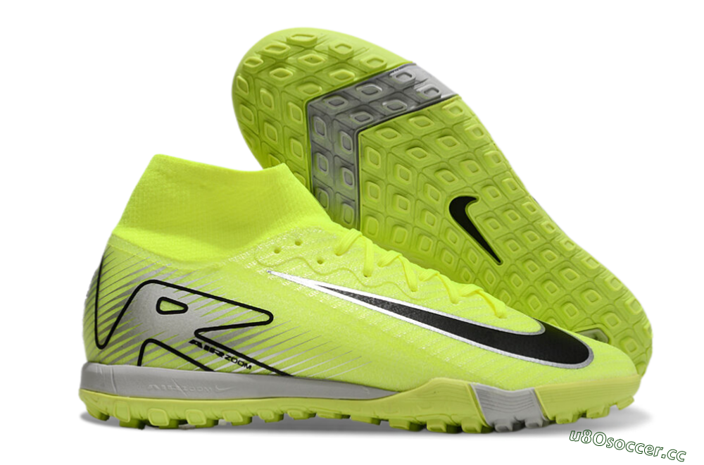 Unisex Nike Air Zoom Mercurial Superfly 10 Elite TF Artificial Turf High-Tops Football Shoes - Yellow/Silver/Black 2