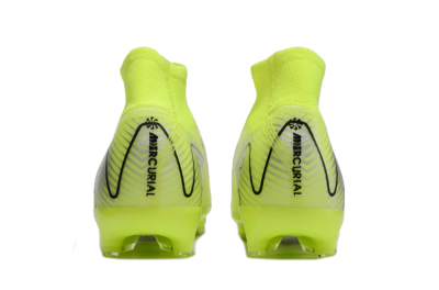Unisex Nike Air Zoom Mercurial Superfly 10 Elite AG Artificial Grass High-Tops Football Boots - Yellow/Silver/Black